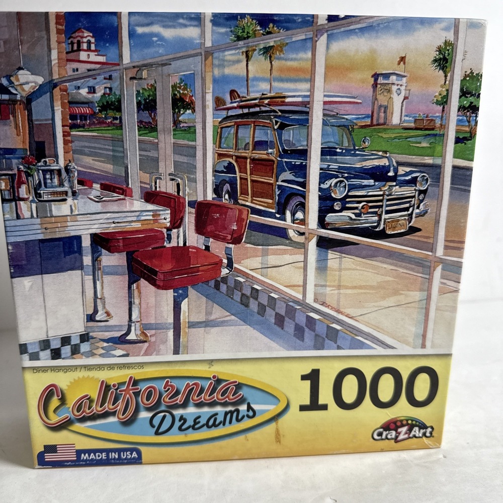 CraZArt‎ California Dreams Diner Hangout 1000 Piece-missing 1 Piece